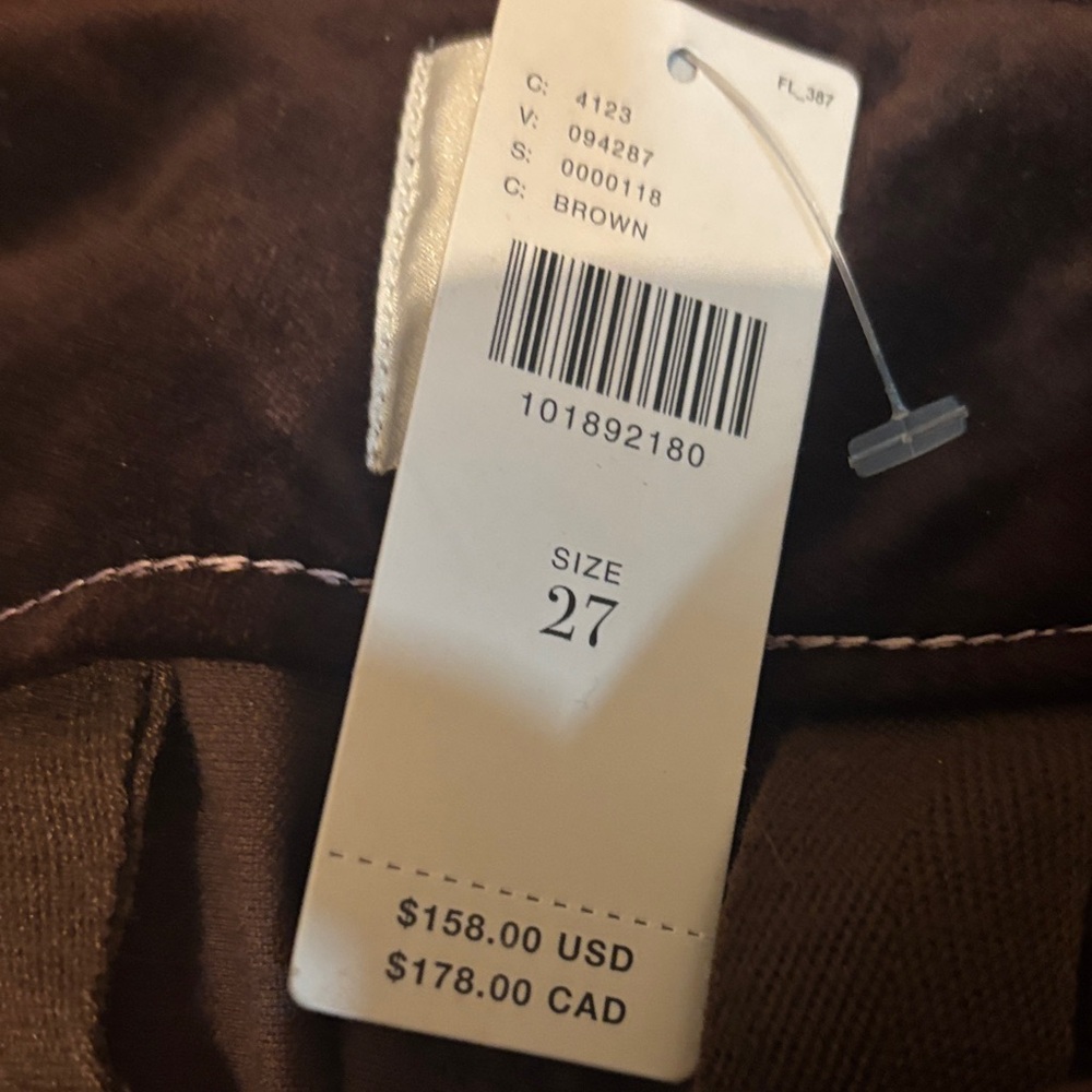 Maeve Colette full length velvet pant in fudge brownie - Picture 8 of 14